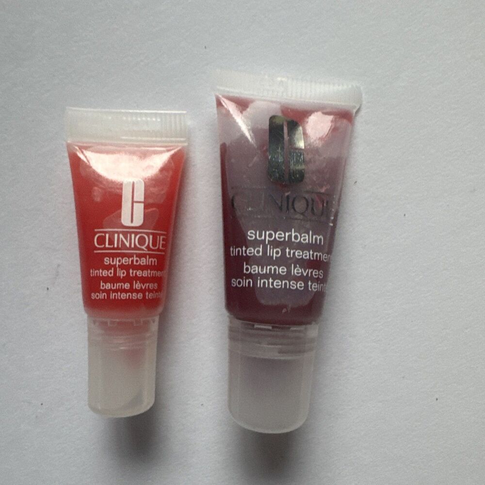 Clinique Superbalm Tinted Lip Treatment Plum 14 Raspberry 02 Lot 2 Discontinued